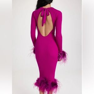 Giuseppe di Morabito feather trim midi dress size 42